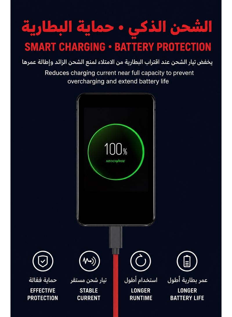 REDMAGIC Nubia REDMAGIC Original 180W Fast Charging Cable, 9A, USB-C to USB-C High-Power Charger and Data Cable with Built-In E-Marker Smart Chip, Durable 1m Type-C Cord for REDMAGIC Gaming Phones, Nubia Smartphones, USB-C iPhone, iPad, Samsung Galaxy, Android, MacBook, Laptops, Tablets and Gaming Handhelds - Image 4