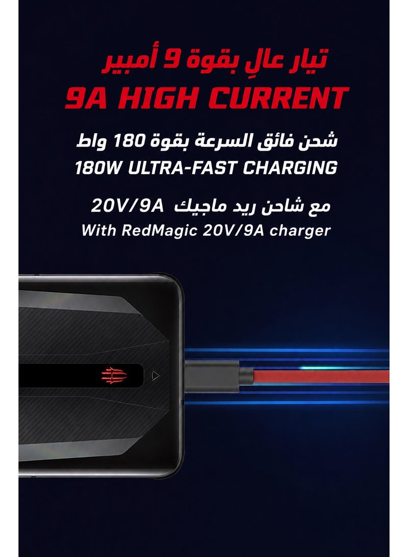 REDMAGIC Nubia REDMAGIC Original 180W Fast Charging Cable, 9A, USB-C to USB-C High-Power Charger and Data Cable with Built-In E-Marker Smart Chip, Durable 1m Type-C Cord for REDMAGIC Gaming Phones, Nubia Smartphones, USB-C iPhone, iPad, Samsung Galaxy, Android, MacBook, Laptops, Tablets and Gaming Handhelds - Image 2