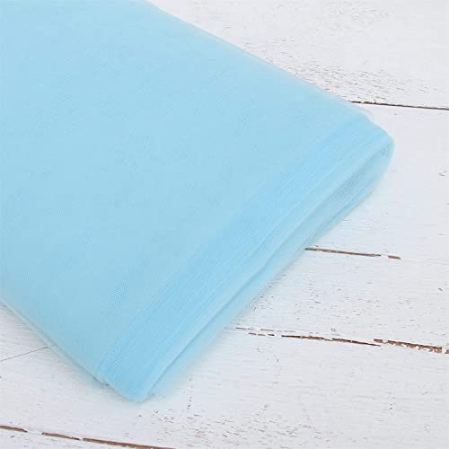 INKAJ Multi Purpose Solid Nylon Soft Net Combination Fabric - for Wedding, Parties, Costumes, and Decoration (16.4 x 4 Feet, Light Blue) - Image 2