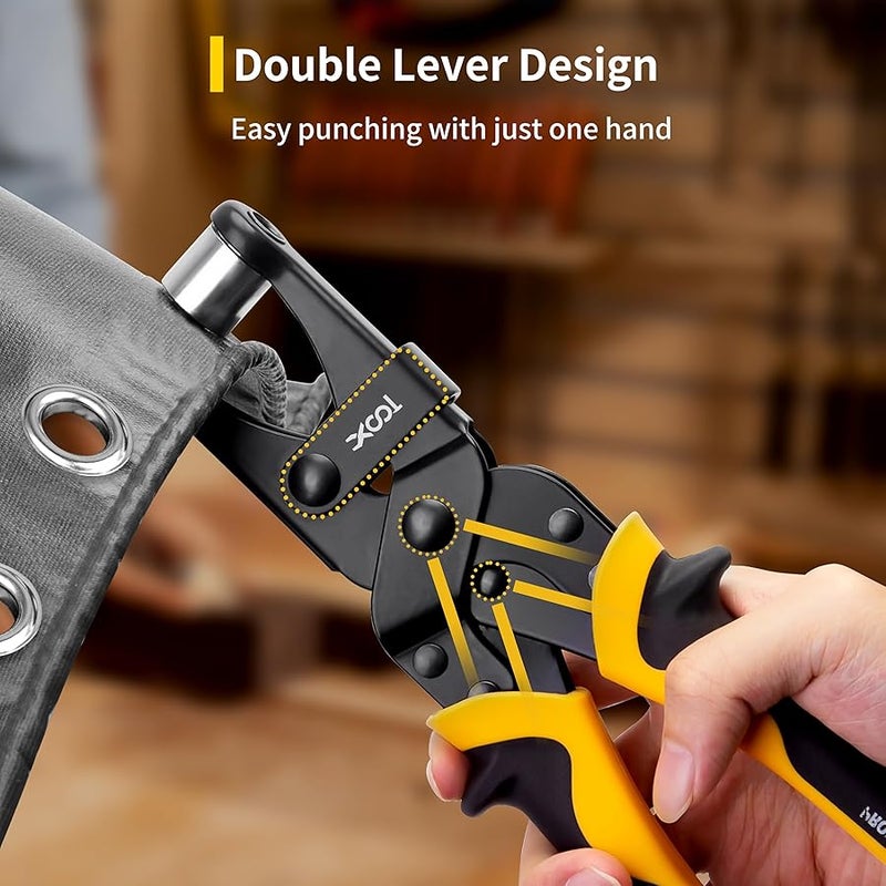 XOOL Grommet Tool Kit, 200PCS 3/8 inch 10mm Grommets, Leathercraft Punching Tool, for Canvas, Fabric, Tarps, and DIY Craft Projects - Image 3