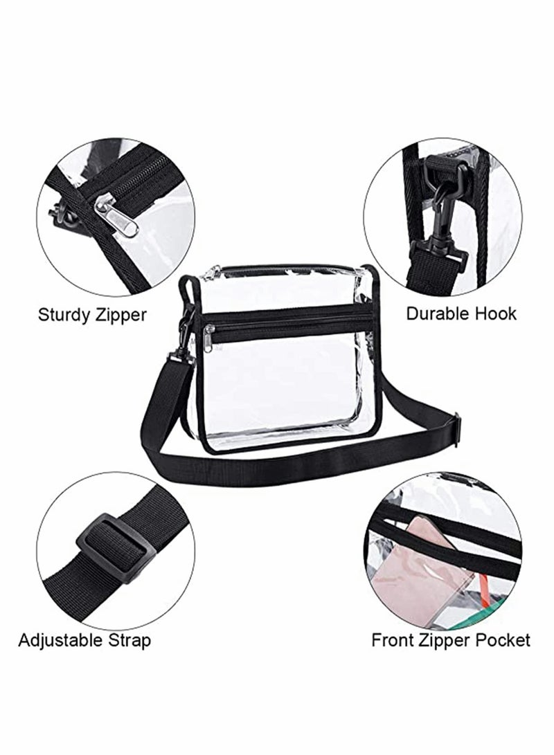 Excefore Clear Crossbody Purse Bag - Stadium Approved, Gym Clear Shoulder Tote Bag with Front Pocket and Adjustable Strap for Women and Men, Body Shoulder Bag for Work & Business Travel  - Image 5