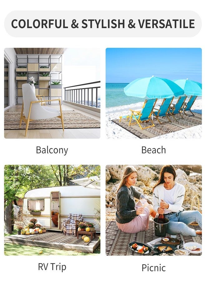 MontVoo Outdoor Rug Carpet 8x10 Waterproof-Patio Rug Mat Reversible RV Camping Rug Picnic Mat Plastic Straw Outside Rug for Balcony Porch Deck Beach-Boho Outdoor Area Rug for Patio Decor Colorful - Image 2