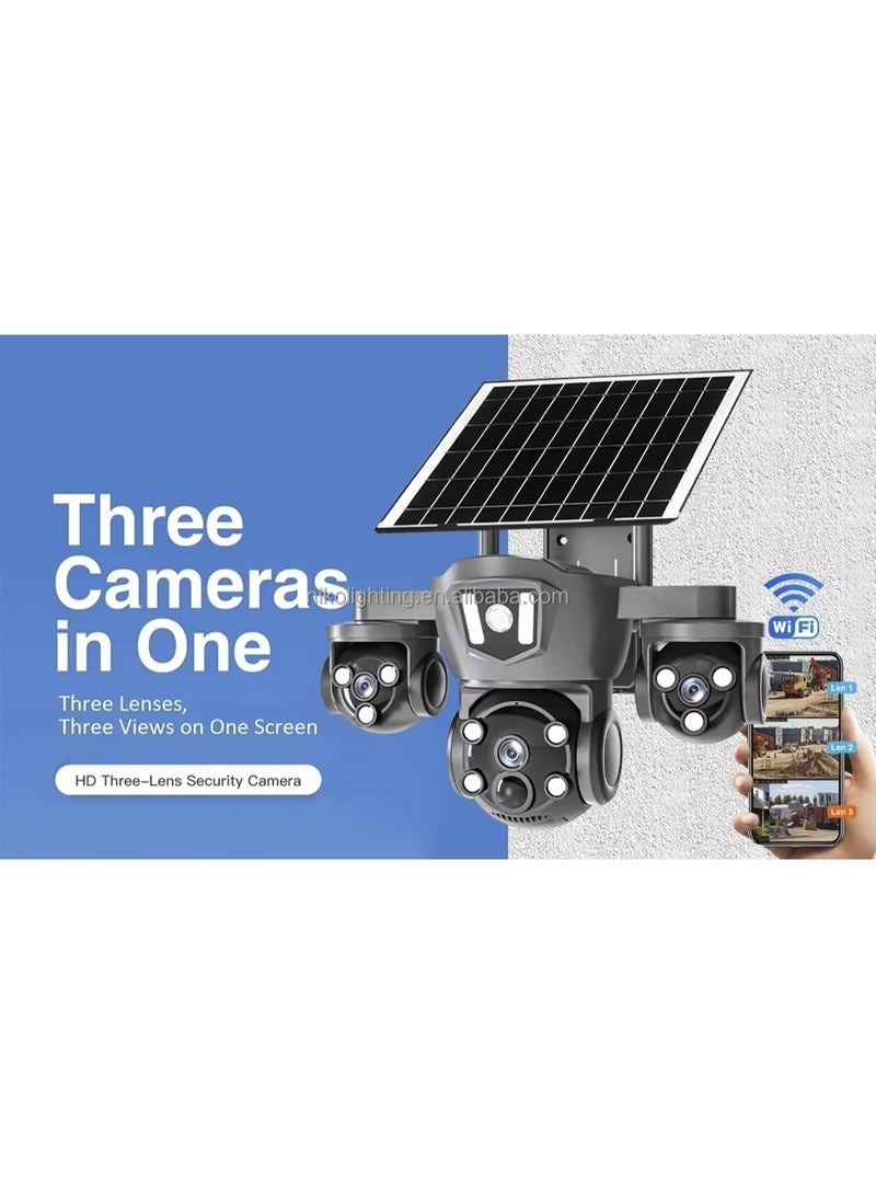 12MP V380 Pro Solar Powered 4G WiFi PTZ Outdoor Security Camera – Wireless 4K Ultra HD Surveillance with SIM Card Slot, Night Vision, Motion Detection, Remote Monitoring, Two-Way Audio, IP66 Waterproof, Solar Charging CCTV Camera for Home & Business  - Image 4