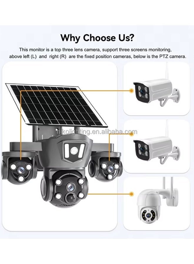 12MP V380 Pro Solar Powered 4G WiFi PTZ Outdoor Security Camera – Wireless 4K Ultra HD Surveillance with SIM Card Slot, Night Vision, Motion Detection, Remote Monitoring, Two-Way Audio, IP66 Waterproof, Solar Charging CCTV Camera for Home & Business  - Image 5