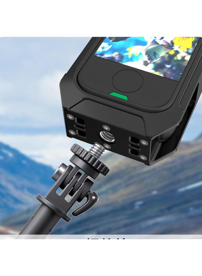 قفص إطار حالة حماية المرافق لـ Insta360 X4 Air ، كاميرا مقاومة للصدمات بيزل توسيع الإسكان البلاستيكي مع واجهة جبل الإفراج السريع المغناطيسي ، ميناء الأحذية الباردة المزدوجة ، مع 1/4 "خيوط جبل - Image 5