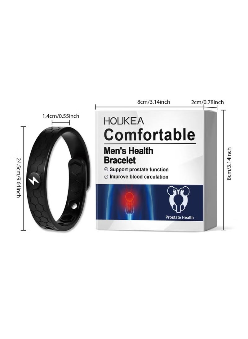 Houkea Selected Material: This men's magnetic bracelet is made of high-quality silicone, which is very safe and ensures a comfortable wearing experience. The magnetic men's bracelet is soft and skin-friendly, and will not cause irritation even if worn all day. You can use it with confidence.  - Image 1