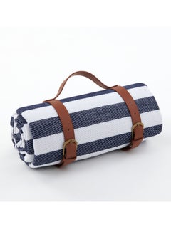 Generic Blue and white stripes Oversized Picnic and Beach Blankets Pads Thickened Double Layer Sandproof Waterproof Pads Portable Camping Pads Outdoor Pads Tent Sleeping Pads Striped Thickened Picnic Pads  - Image 1