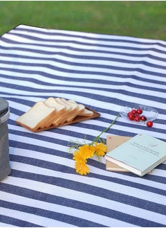 Generic Blue and white stripes Oversized Picnic and Beach Blankets Pads Thickened Double Layer Sandproof Waterproof Pads Portable Camping Pads Outdoor Pads Tent Sleeping Pads Striped Thickened Picnic Pads  - Image 3