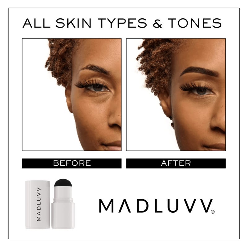 MADLUVV تعبئة ختم الحواجب MADLUVV* - ختم لون للحواجب ولمسة جذر للنساء والرجال، يخفي فقدان الشعر، الشعر الرمادي، الشعر الخفيف على الفور مع تركيبة مسحوق مقاومة للبقع/مقاومة للتلطيخ (بني داكن) - Image 5