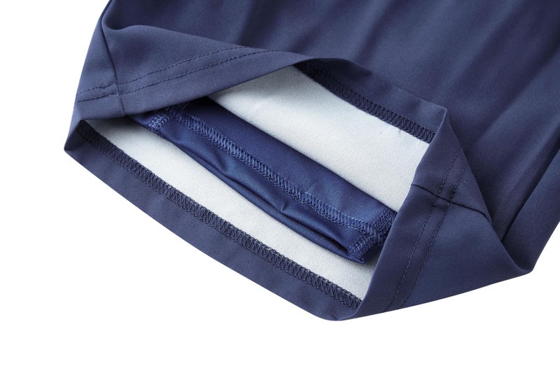 UMELOK Boys Swim Trunks Swimsuit Boxer Brief 2 in 1 Compression Liner Stretch Swim Shorts Quick Dry Beach Bathing Suit Solid Navy Blue 5/6 - Image 5