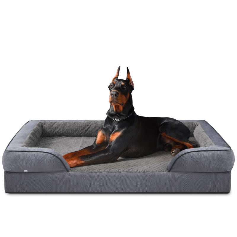 INVENHO Orthopedic Extra Large Dog Bed, XXL Waterproof Dog Sofa, Egg-Crate Foam Couch with Washable Removable Cover, Waterproof Lining and Nonskid Bottom - Image 1