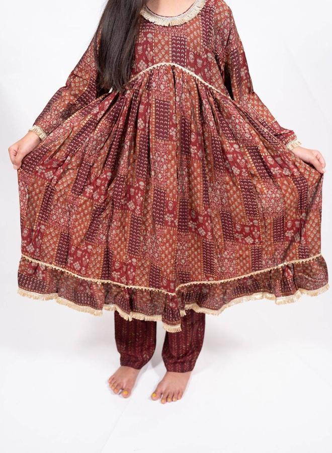 Maithili Printed Round Neck Kurta and Pants Set - Image 3