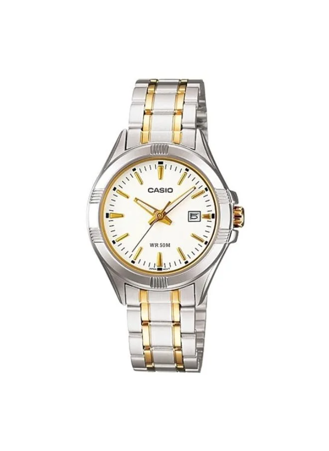 CASIO Women's Analog Display Watch With Two Tone Stainless Steel Strap - LTP-1308SG-7A