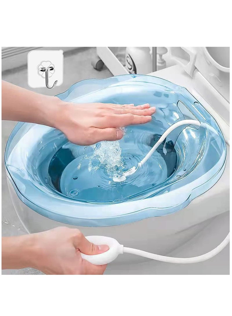 Sitz Baths for toilet Seat,Sitz Bath for Postpartum Care Sitz Bath for Hemorrhoids with Flusher Pregnant Women Yoni Steam Seat,Soaking Basin Ues for Inflammation Treatment,Fits Universal Toilet - Image 1