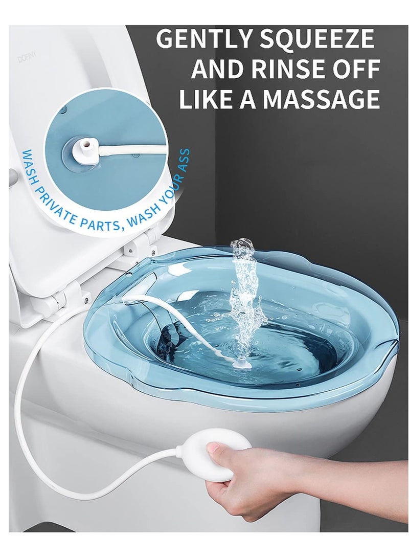 Sitz Baths for toilet Seat,Sitz Bath for Postpartum Care Sitz Bath for Hemorrhoids with Flusher Pregnant Women Yoni Steam Seat,Soaking Basin Ues for Inflammation Treatment,Fits Universal Toilet - Image 5