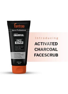 Fantraa Activated Charcoal Deep Exfoliate And Oil Tan Removal Face Scrub - 100Ml | Pack Of 2 | Eliminate Blackheads & Skin Nourishing| Suitable For All Skin Type | For Men  - Image 2
