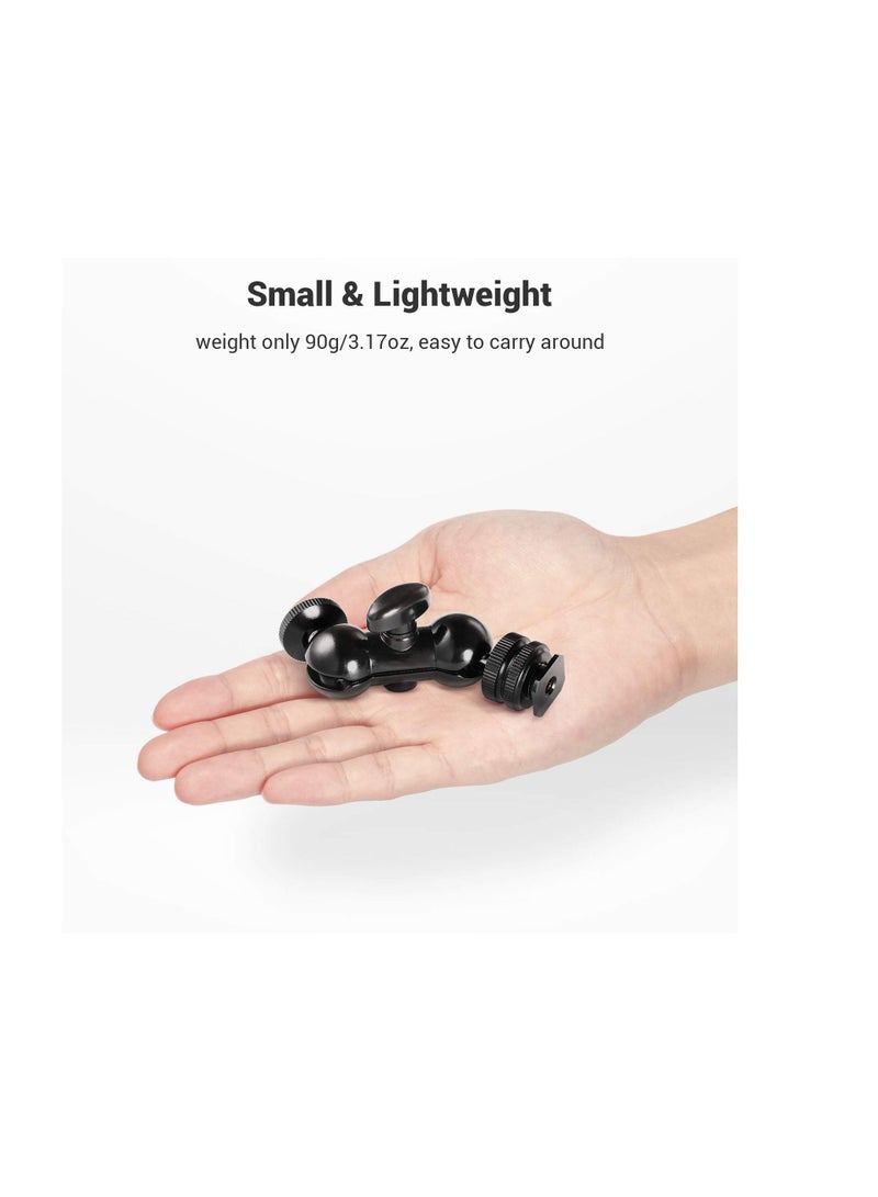 Universal Camera Hot Shoe Top Handle Grip, Universal Video Stabilizing Rig with 3 Cold Shoe Mounts for DSLR cameras, Fits Microphone, LED Light, Monitor for Low-Angle Shots, Metal - ST28 - Image 5