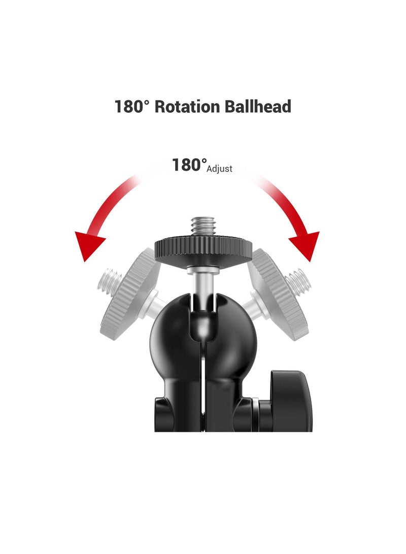 Universal Camera Hot Shoe Top Handle Grip, Universal Video Stabilizing Rig with 3 Cold Shoe Mounts for DSLR cameras, Fits Microphone, LED Light, Monitor for Low-Angle Shots, Metal - ST28 - Image 3