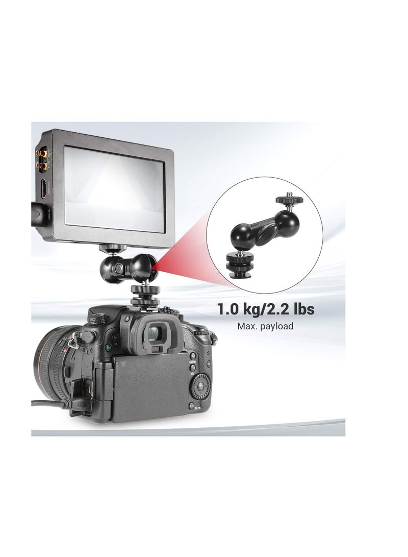 Universal Camera Hot Shoe Top Handle Grip, Universal Video Stabilizing Rig with 3 Cold Shoe Mounts for DSLR cameras, Fits Microphone, LED Light, Monitor for Low-Angle Shots, Metal - ST28 - Image 4