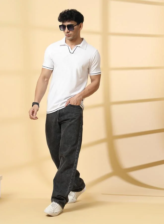 تايك تو بولو سادة بحواف متباينة