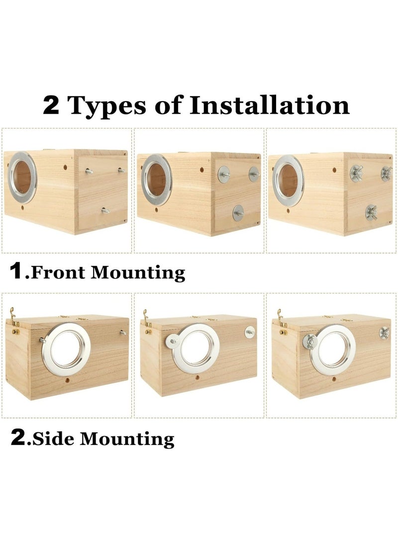 والالا صندوق تعشيش خشبي للببغاوات، صندوق تربية عش طيور شفاف مع مجثم، بيت طيور خشبي للقفص، ببغاء الحب، ببغاء الكوكتيل، ببغاء الكونيور، ببغاء العصافير، طيور صغيرة إلى متوسطة الحجم - Image 3
