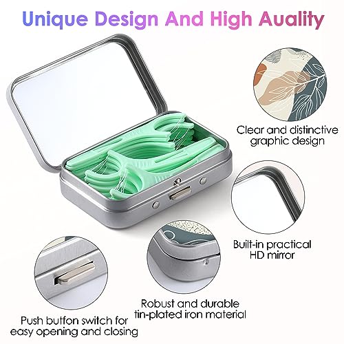 Gerkia Dental Floss Portable Case, Easy to Store Floss Picks of Various Sizes, Portable Dental Floss Dispenser is Perfect for Travelling, Hotels, Dinners, Appointments.Floral 3 Piece - Image 3