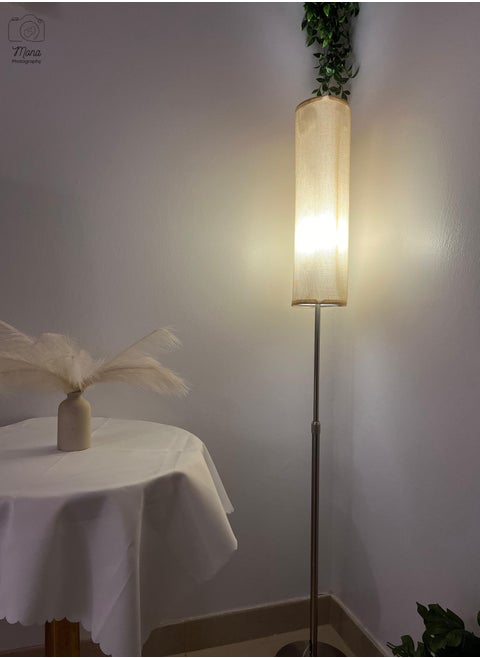 Reading lamp with cylindrical fabric shade
