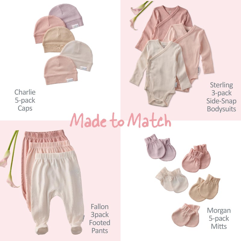 Butterblu Fallon 3-Pack Footed Pants 100% Organic Cotton Bottoms for Baby Boys & Girls, Sorbet, 3-6 Months - Image 4