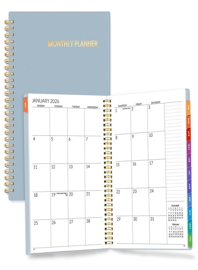 ساني مخطط SUNEE لعامي 2026-2027 - 24 شهرًا (يناير 2026 - ديسمبر 2027) - صفحات شهرية مقاس 7 × 10 بوصات ومخطط سنوي، رمادي أزرق - Image 1