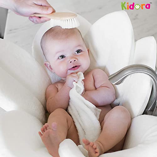 Kidora Baby Hair Brush for Newborn - Natural Wooden Baby Hair brush with Soft Goat Bristles for Cradle Cap - Perfect Scalp Grooming Hair brush for Infant, Toddler, Kids - Gentle Hair Grooming, Suitable from 0 Month+ - Image 4