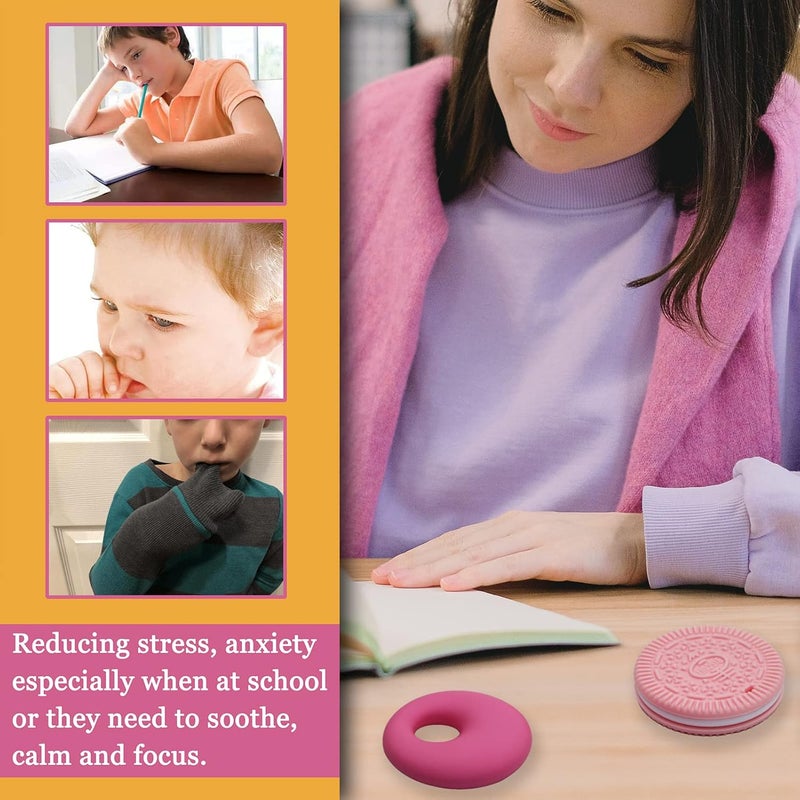LeeYean Chew Necklaces for Sensory Kids Silicone Chewy Necklace for Children with Autism ADHD SPD Chewing 6 Pack Autism Sensory Toys - Image 3