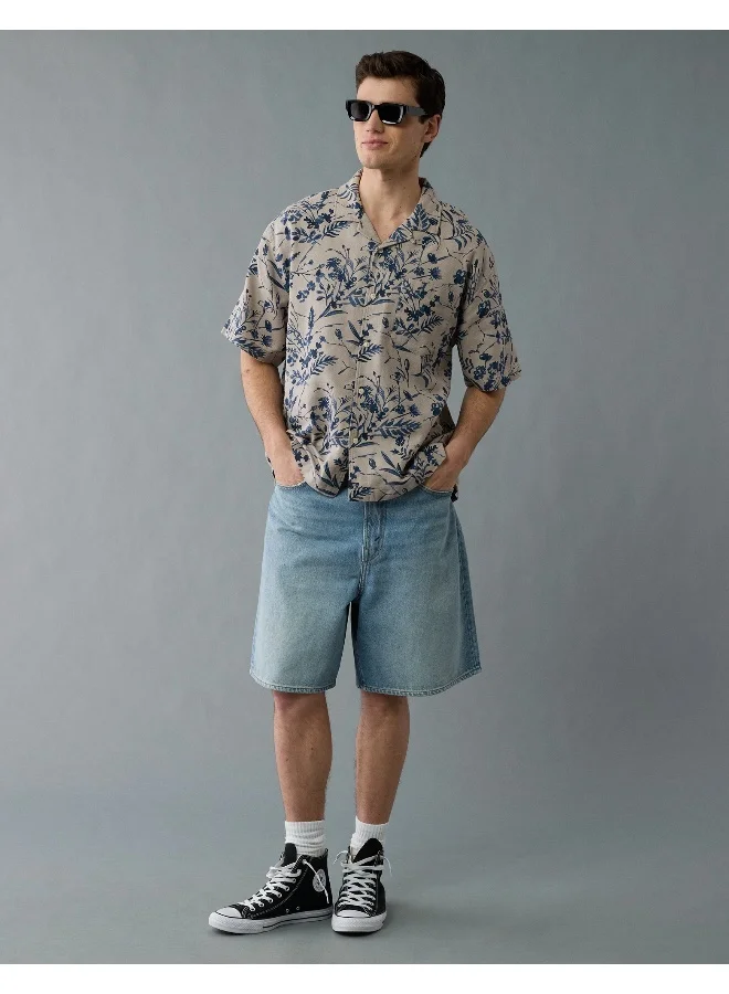 امريكان ايجل AE Poolside Striped Button-Up Shirt