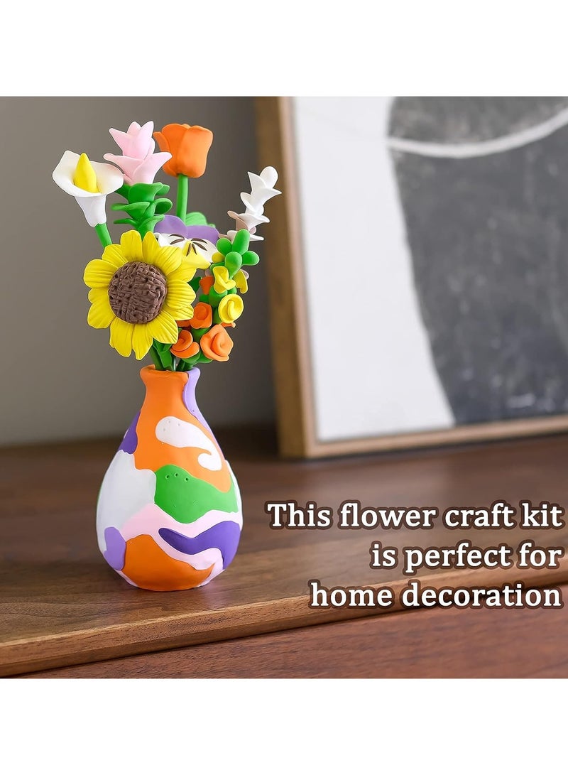NNEWVANTE Flower Craft Kit for Kids, Make Your Own Flower Bouquet with Air Dry Clay, Arrange Clay Flowers & Create Personalized Art, Great Gifts for Girls - Image 5