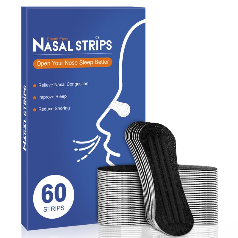 ETTSNU Nasal Strips for Snoring (60 ct),Extra Breathing Nose Strips,Reduce Snoring Aids for Men & Women,Oil & Sweat Proof,Help Improves Sleep and Sports,Universal Fit - Image 1