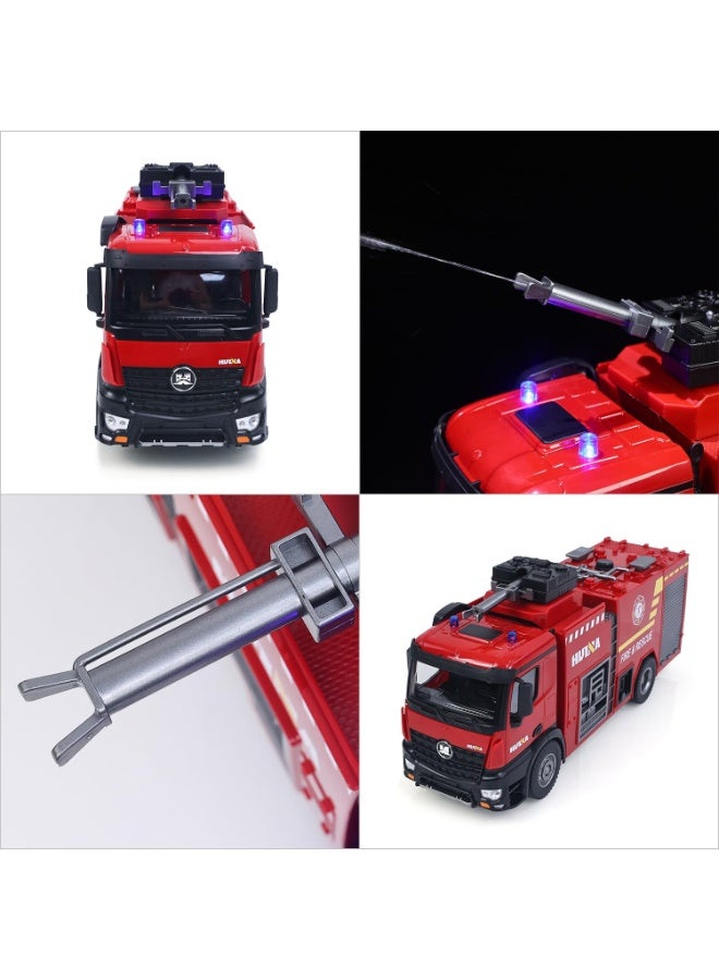 HuiNa 1/14 Scale 22CH RC Fire Truck with Water Spray Hose, Lights & Sound, CY1562 RTR, Red - Image 5