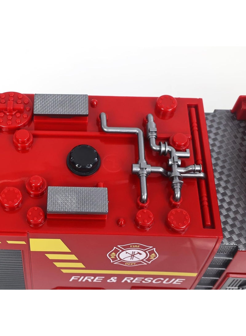 HuiNa 1/14 Scale 22CH RC Fire Truck with Water Spray Hose, Lights & Sound, CY1562 RTR, Red - Image 3
