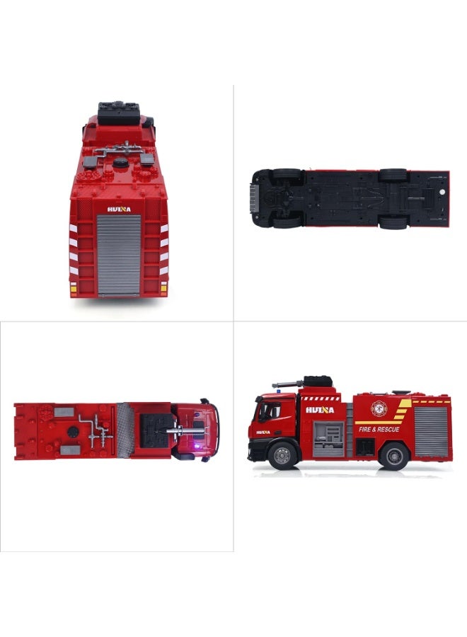 HuiNa 1/14 Scale 22CH RC Fire Truck with Water Spray Hose, Lights & Sound, CY1562 RTR, Red - Image 2
