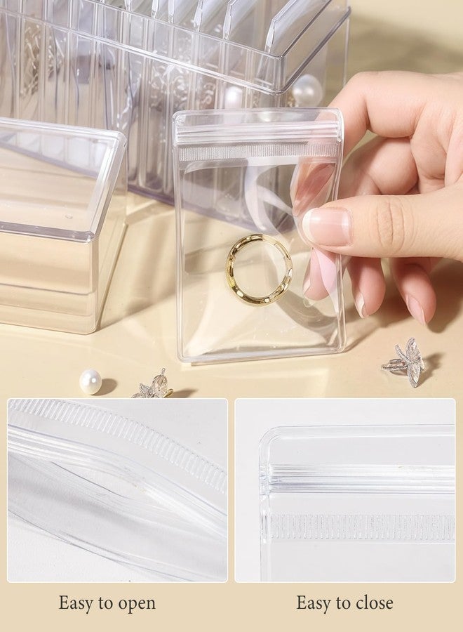 ليتغو LETGO 120 قطعة من أكياس المجوهرات البلاستيكية الشفافة من 3 أحجام، أكياس بلاستيكية شفافة للمجوهرات للخواتم والأقراط وحقيبة تخزين مقاومة للتشويه وأكياس بسحاب لحفظ المجوهرات (شفافة، 3 أحجام مختلطة) - Image 4