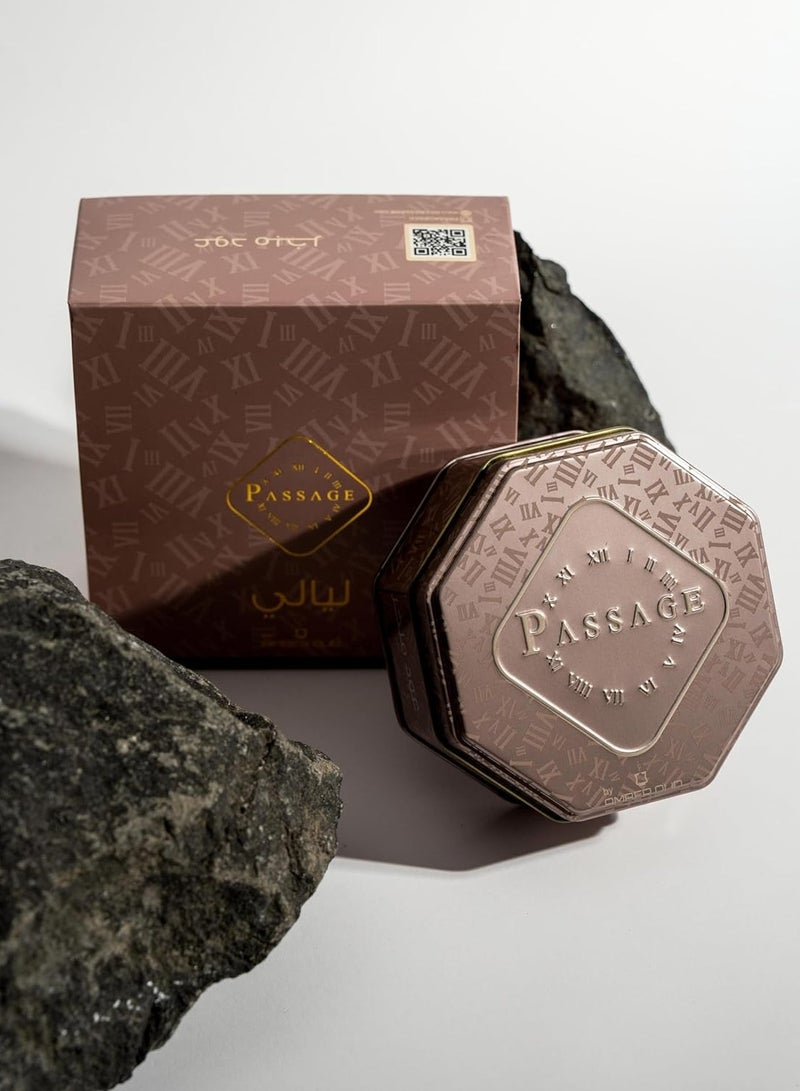 باسيدج رقائق خشب العود المعطرة من باساج ليالي، 36 جرام | خشب العود الفاخر للحرق بمكونات البخور | عطر يدوم طويلاً - Image 2