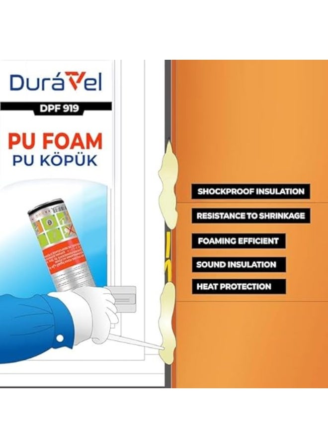Duravel PU Foam Sealant, Extra Strength Polyurethane Foam, Professional Grade,Filling & Insulation,750ml (Pack Of 2) - Image 3