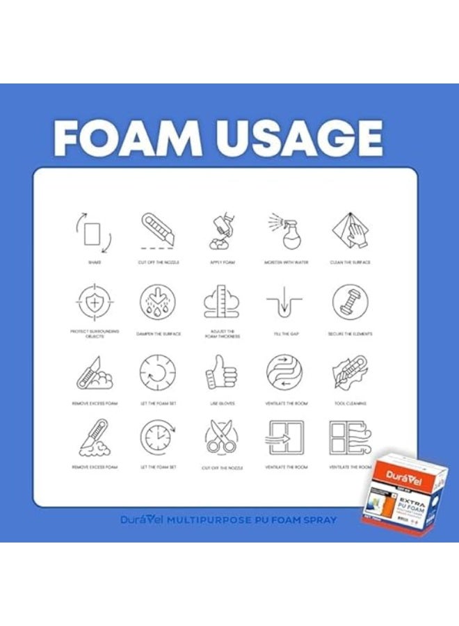 Duravel PU Foam Sealant, Extra Strength Polyurethane Foam, Professional Grade,Filling & Insulation,750ml (Pack Of 2) - Image 5