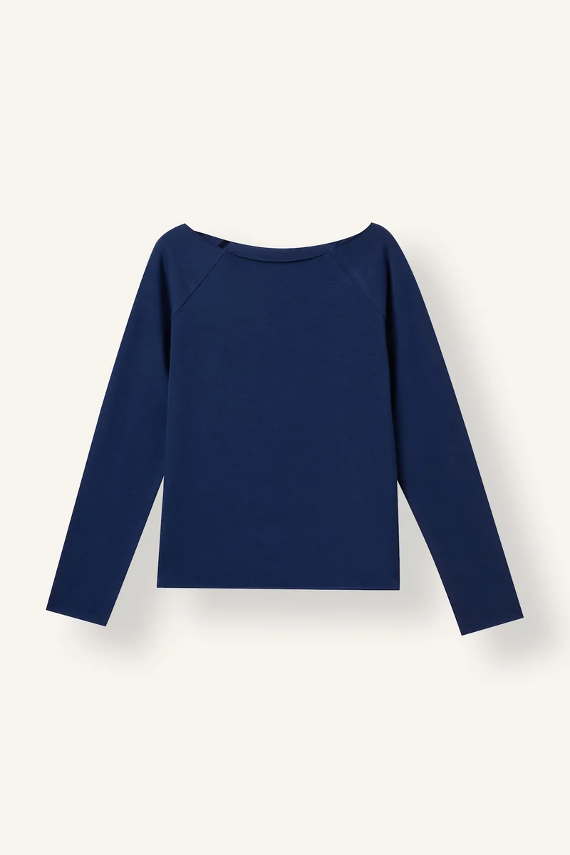Defacto Girl Slim Fit Basic Wide Collar Raglan Sleeves T-Shirt