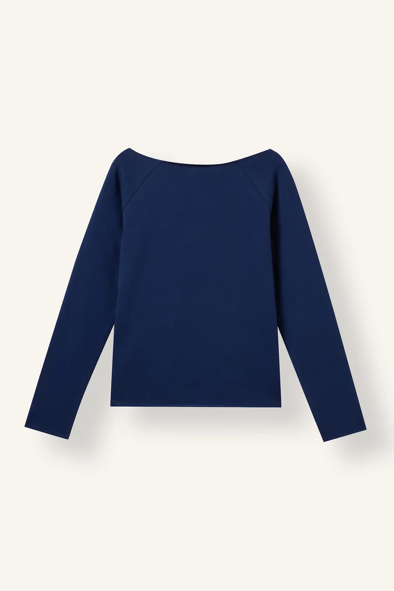Defacto Girl Slim Fit Basic Wide Collar Raglan Sleeves T-Shirt