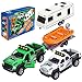 G.C GC 4 Pack Pickup Truck Trailer Toys for Boys Kids Toy Camper Boat Diecast Truck Vehicle 136 Scale Pull Back Metal Car Toys Playset with Light Sound - Image 4