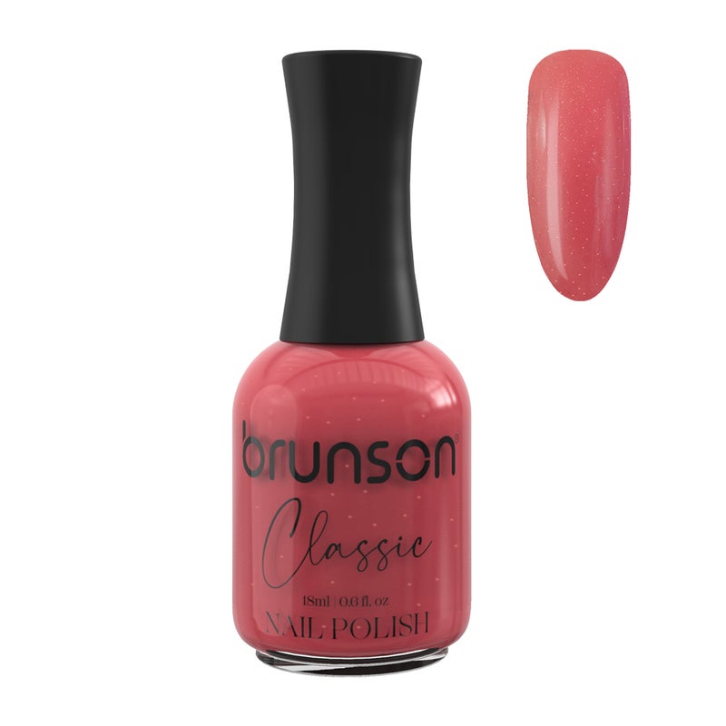 Brunson Classic Nail Polish 18ml Fast Dry Nail Lacquer Nail Harderner Normal Polish Glossy Gel Effect Quick Air Dry Long-Lasting Natural Nail Enamel Salon Quality Manicure Pedicure Regular Polish