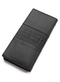 NIBEMINENT Leather Wallet Purse With Crocodile Pattern On The Top Black  - Image 2