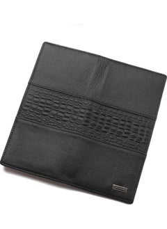 NIBEMINENT Leather Wallet Purse With Crocodile Pattern On The Top Black  - Image 3