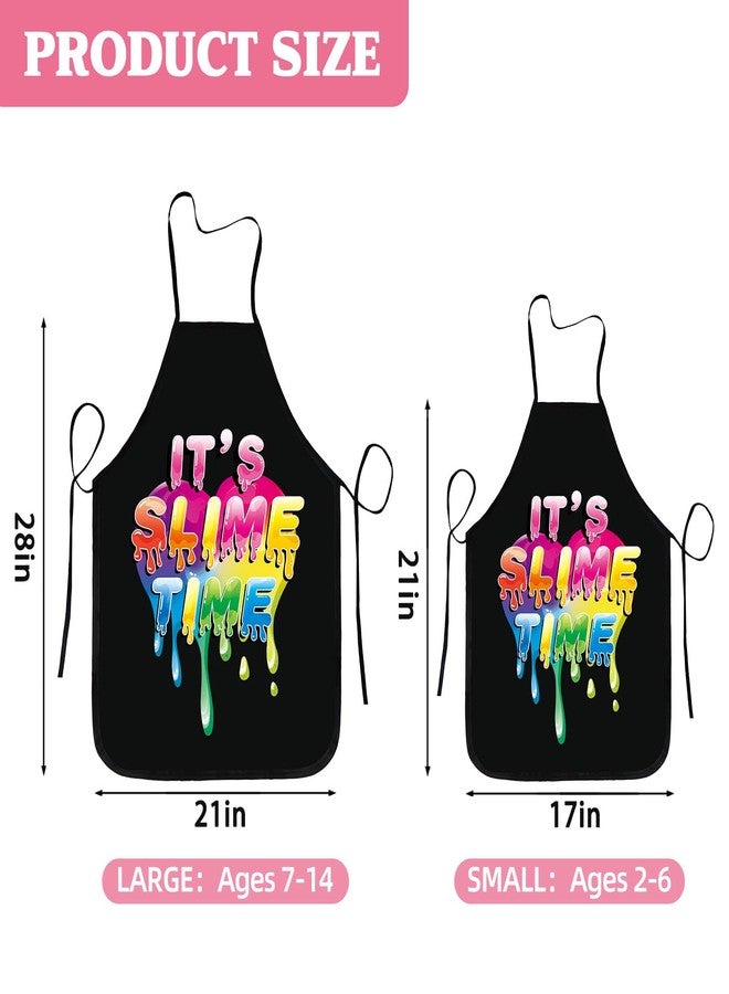 EUUBIRD Kids Slime Apron for Ages 7-14, Waterproof Toddler Art Smock,Slime Accessories for Art Activities, Party Decorations (SLIME TIME, Large) - Image 2