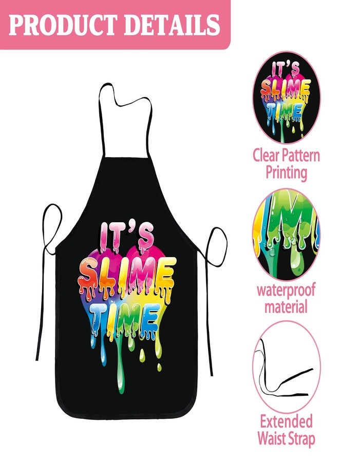 EUUBIRD Kids Slime Apron for Ages 7-14, Waterproof Toddler Art Smock,Slime Accessories for Art Activities, Party Decorations (SLIME TIME, Large) - Image 3