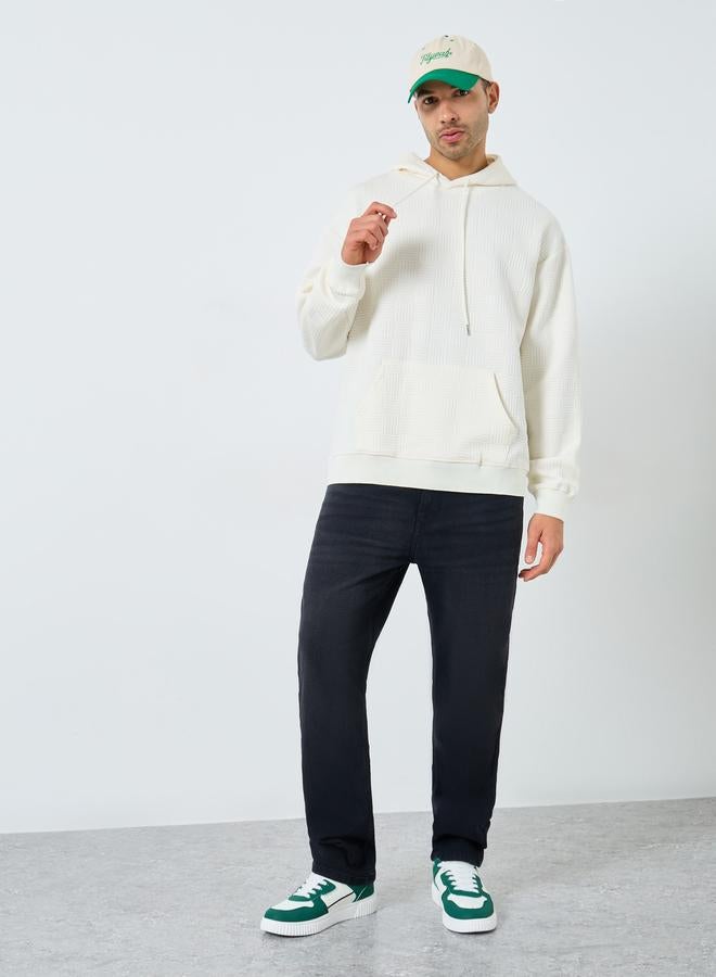 Styli Cream Geo Textured Oversized Hoodie - Image 2